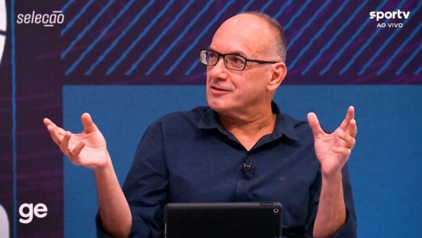 Ledio Carmona participando ao vivo de um programa do SporTV