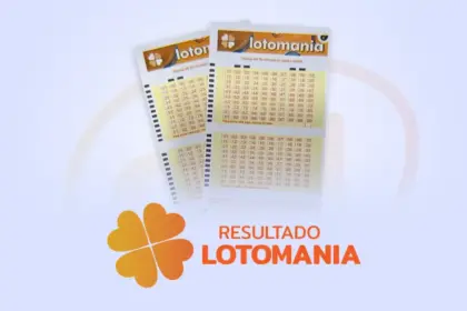 Bilhete laranja na arte do resultado da Lotomania
