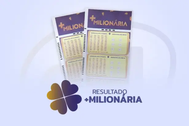 Bilhete azul na arte do resultado da +Milionária