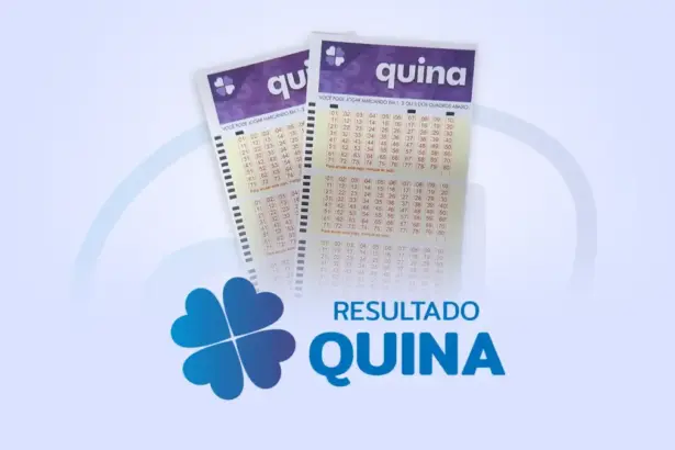 Bilhete azul na arte do resultado da Quina