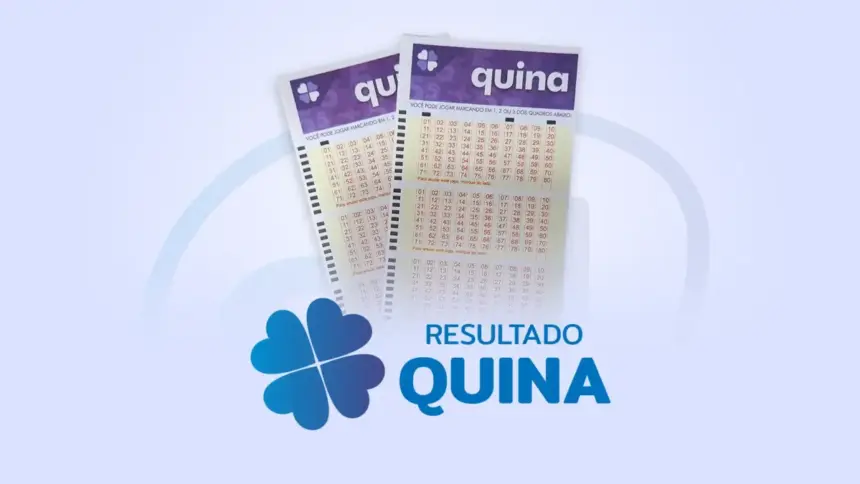 Bilhete azul na arte do resultado da Quina
