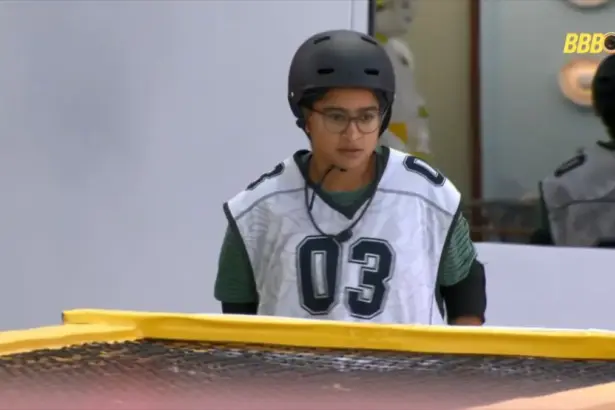 Milena olha para o último circuito da Prova do Anjo do BBB 26