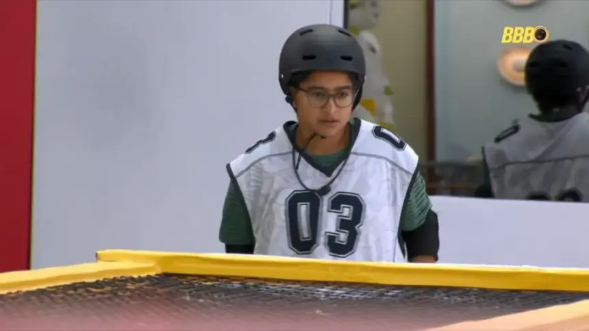 Milena olha para o último circuito da Prova do Anjo do BBB 26