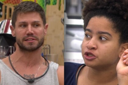 Milena e Jonas em uma montagem no BBB 26