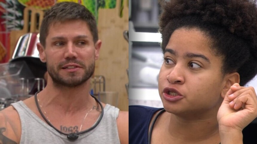 Milena e Jonas em uma montagem no BBB 26