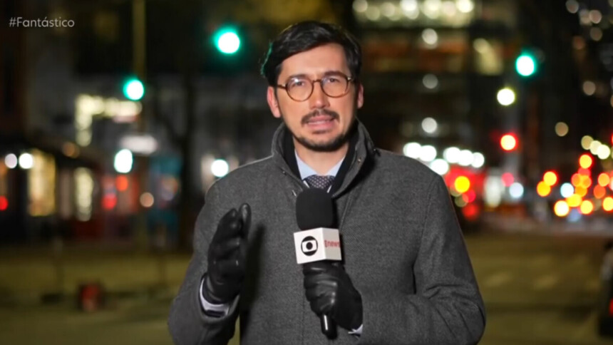 Nilson Klava em trecho de reportagem no Fantástico direto do Nova York