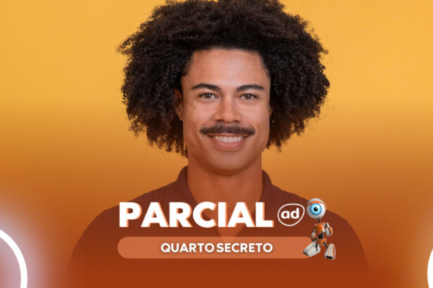 Breno sorridente na arte de divulgação da Parcial da Enquete do BBB 26