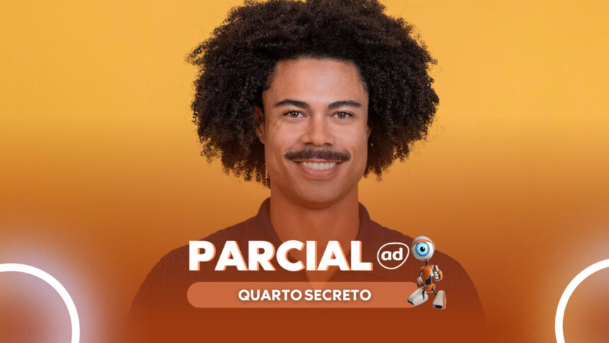 Breno sorridente na arte de divulgação da Parcial da Enquete do BBB 26