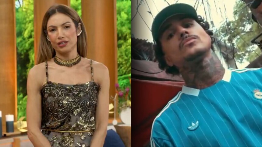 Patricia Poeta e MC Livinho em uma montagem nos destaques do Encontro