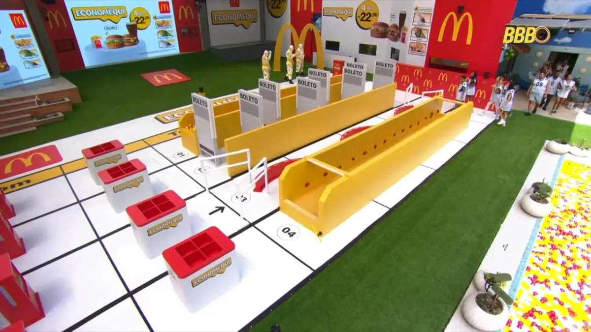 Cenário da prova na área externa do BBB 26 customizado