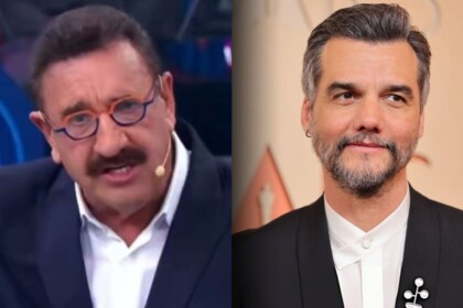 Ratinho, no Programa do Ratinho, e Wagner Moura, no Oscar, em uma montagem