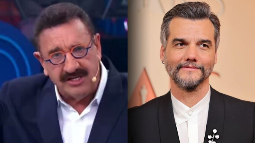 Ratinho, no Programa do Ratinho, e Wagner Moura, no Oscar, em uma montagem