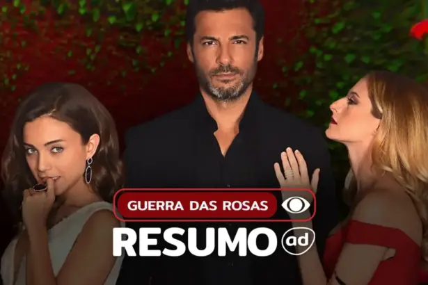Três protagonistas lado a lado na arte do resumo de Guerra das Rosas