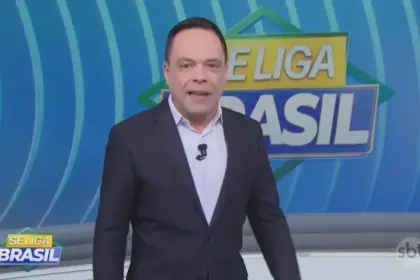 Thiago Gardinali com semblante triste na estreia do Se Liga, Brasil