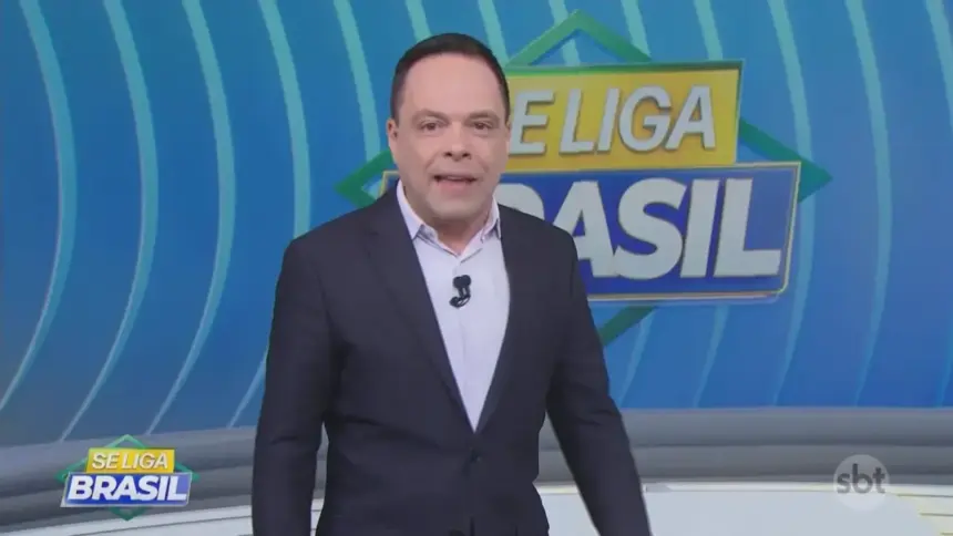 Thiago Gardinali com semblante triste na estreia do Se Liga, Brasil