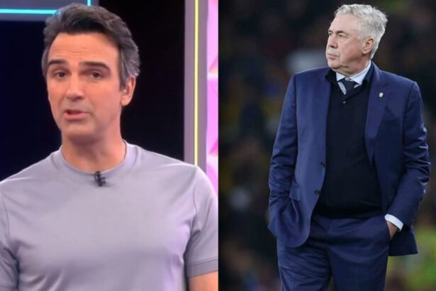 Tadeu Schmidt e Carlo Ancelotti em uma montagem
