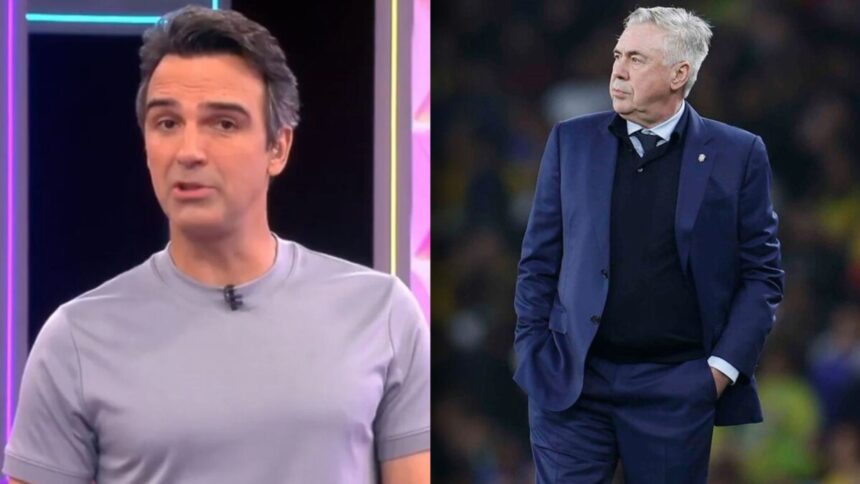 Tadeu Schmidt e Carlo Ancelotti em uma montagem