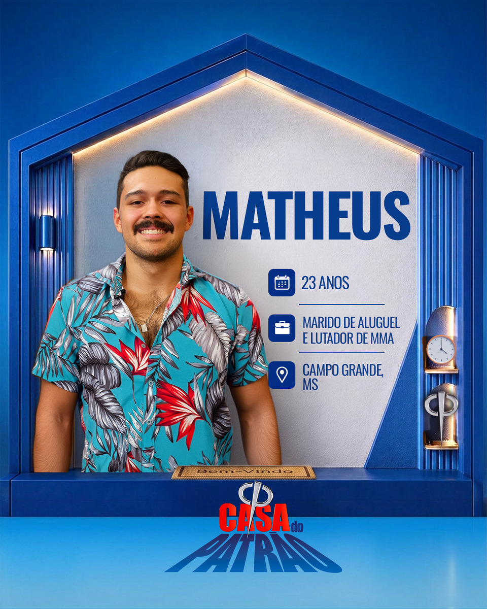 Matheus em divulgação da Casa do PAtrão