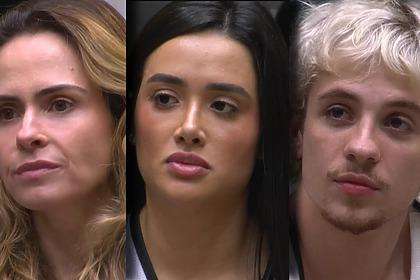 Ana Paula Renault, Jordana, Juliano Floss dividem tela sentados no sofá do BBB 26