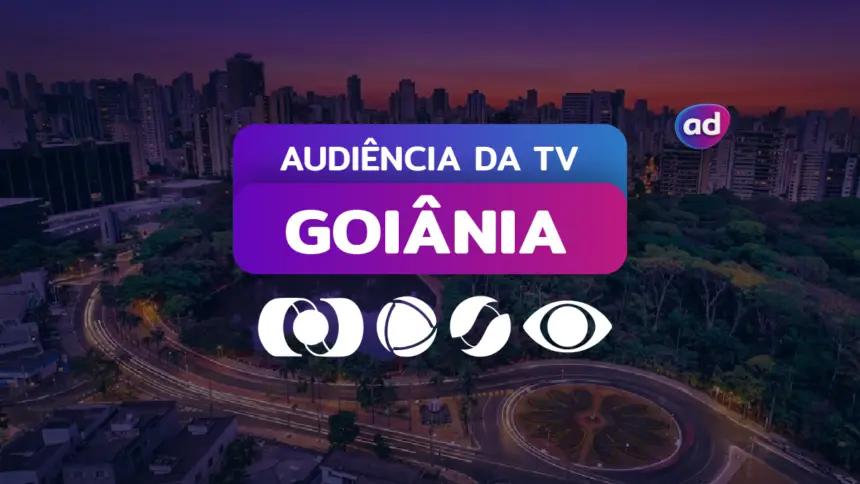 Arte dos consolidados de audiência da TV em Goiânia