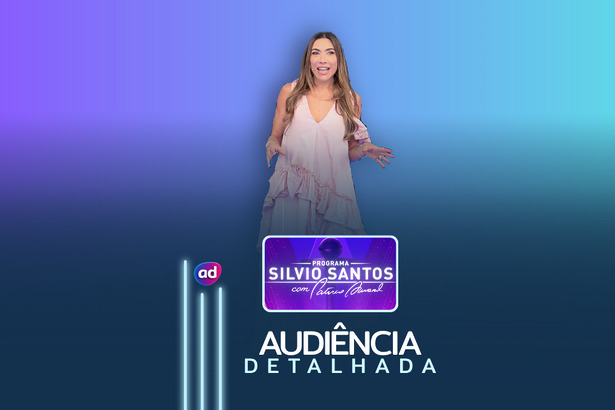 Patricia Abravanel na arte de audiência detalhada do Programa Silvio Santos