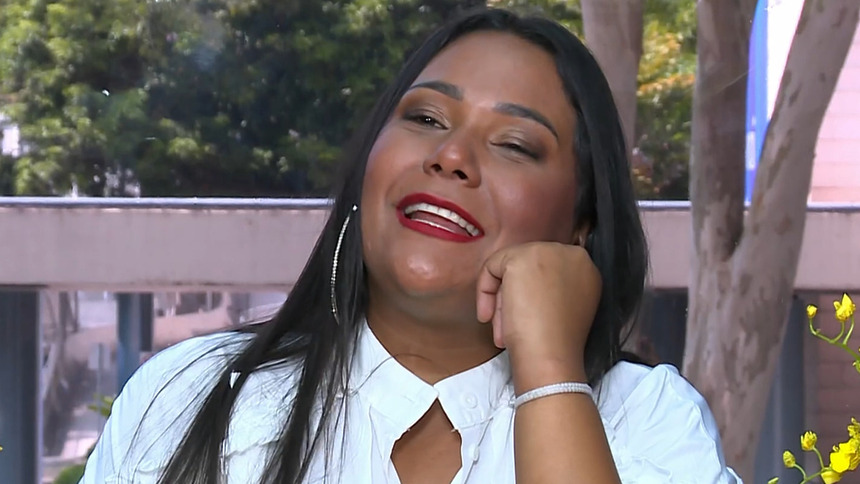 Chaiany participando do Café com o Eliminado do BBB 26 no Mais Você