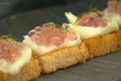 Falso caviar de cebola em trecho de Receita do Mais Você
