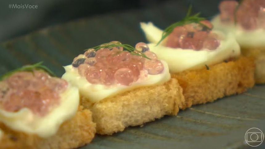 Falso caviar de cebola em trecho de Receita do Mais Você