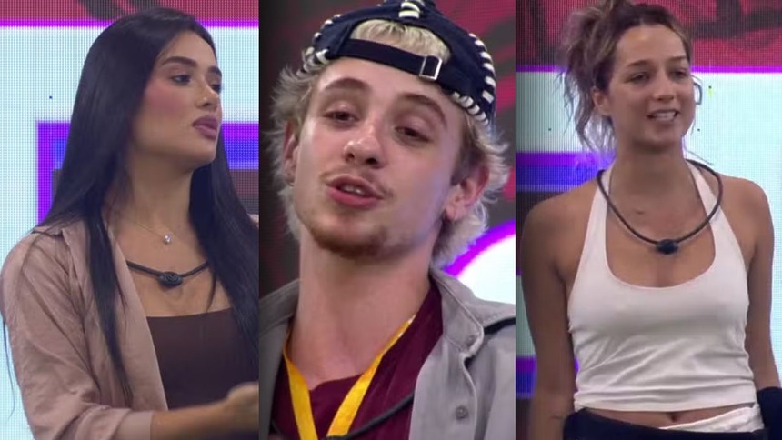 Jordana, Juliano e Samira em uma montagem no Sincerão do BBB 26