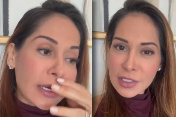 Maíra Cardi em uma montagem nos stories do Instagram