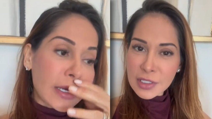 Maíra Cardi em uma montagem nos stories do Instagram