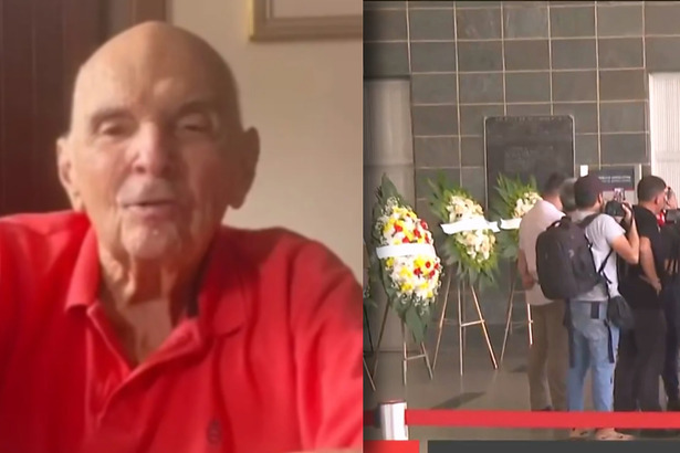 Montagem com o pai de Ana Paula Renault em vídeo caseiro divide tela com o salão da Assembleia Legislativa onde o corpo dele é velado
