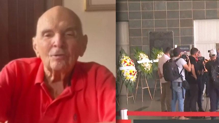 Montagem com o pai de Ana Paula Renault em vídeo caseiro divide tela com o salão da Assembleia Legislativa onde o corpo dele é velado