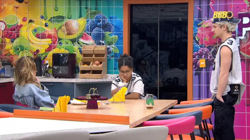 Ana Paula Renault, Milena e Juliano Floss na cozinha do BBB 26 único sinal disponível na hora