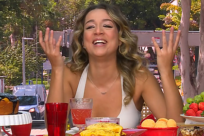 Samira participando do Café com o Eliminado do BBB 26