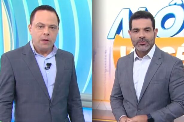 Thiago Gardinali com semblante sério divide tela com Darlisson Dutra no SBT