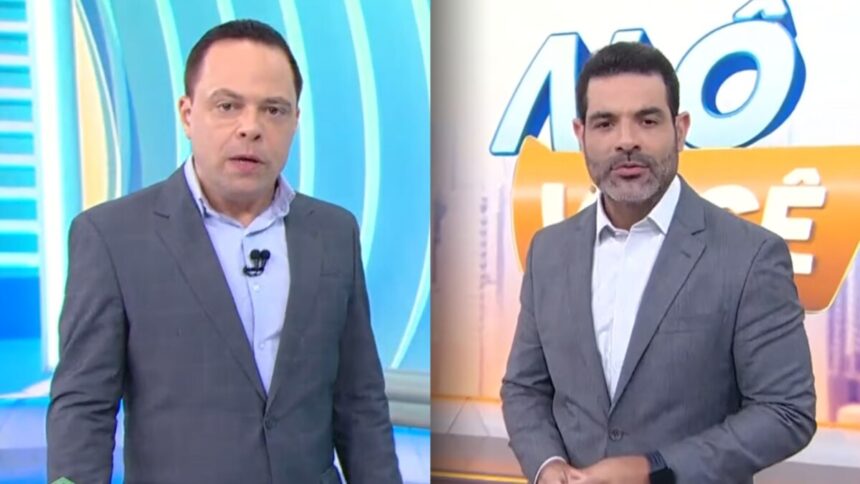 Thiago Gardinali com semblante sério divide tela com Darlisson Dutra no SBT