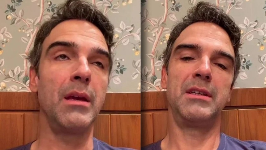 Tadeu Schmidt com cara de exausto e acabado pós BBB 26