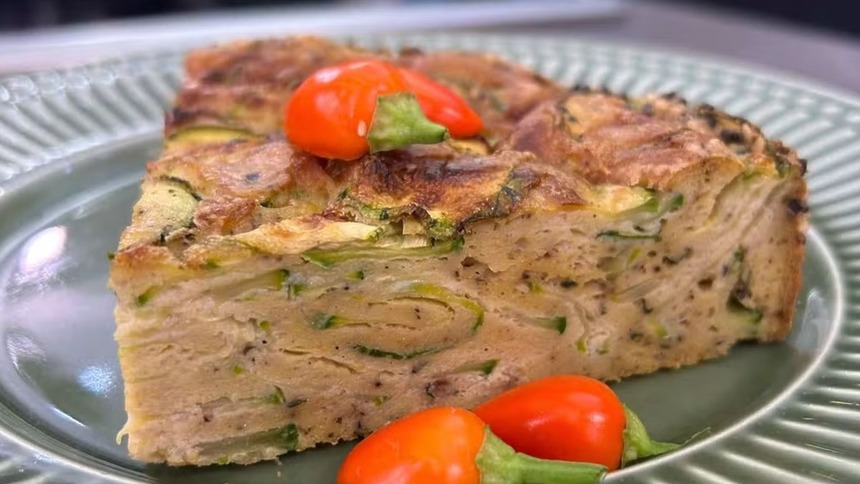 Torta de abobrinha em trecho de receita do Mais Você