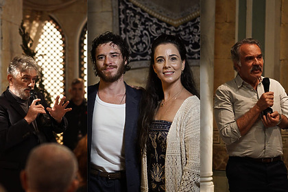 Montagem com Werner Schüneman, Nicolas Vargas (Protagonista), Miriam Freeland e Humberto Martins nos estúdios da série A Ira Do Herdeiro