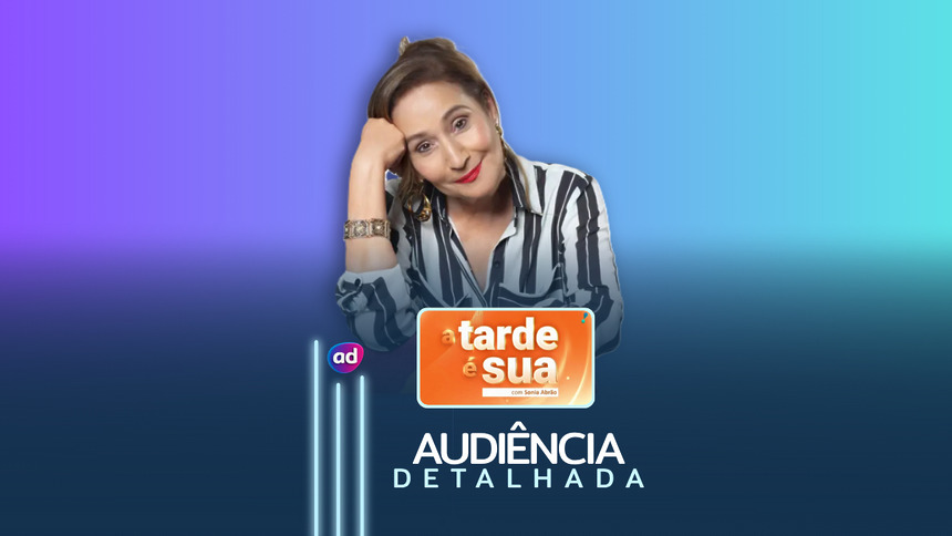 Sonia Abrão na arte de divulgação da Audiência Detalhada do A Tarde É Sua