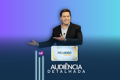 Logo da Audiência Detalhada do Primeiro Impacto com o apresentador Marcão do Povo sorridente