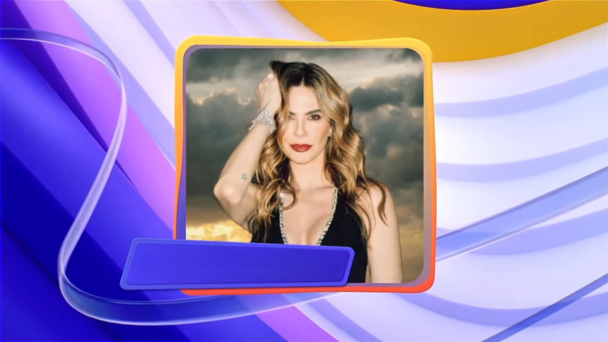 Luciana Gimenez na arte da chamada das atrações do Domingo Legal do dia 24 de maio de 2026