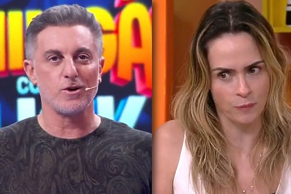 Luciano Huck e Ana Paula Renault em uma montagem