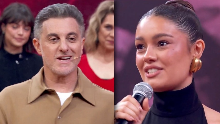 Luciano Huck e Sophie Charlotte em uma montagem non Domingão