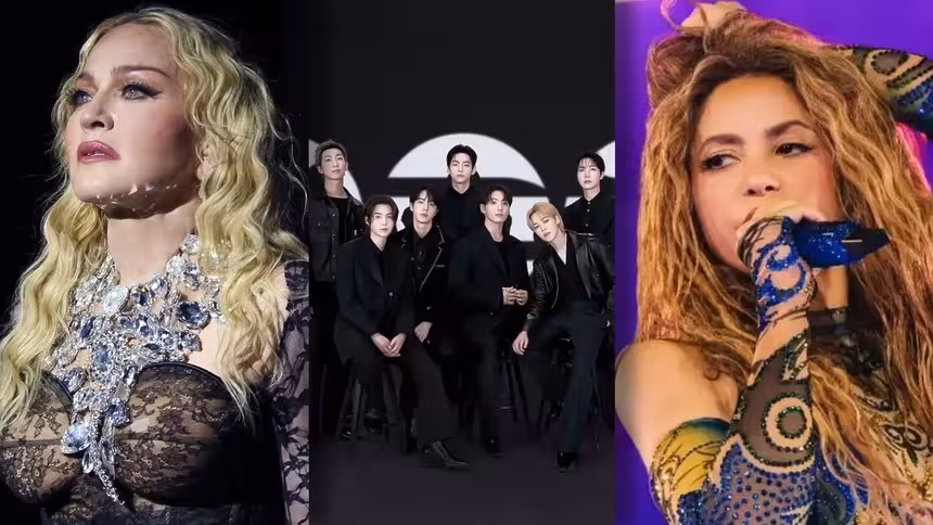 Madonna, bts e shakira farão o show do intervalo na final da copa 1 Madonna, bts e shakira em uma montagem