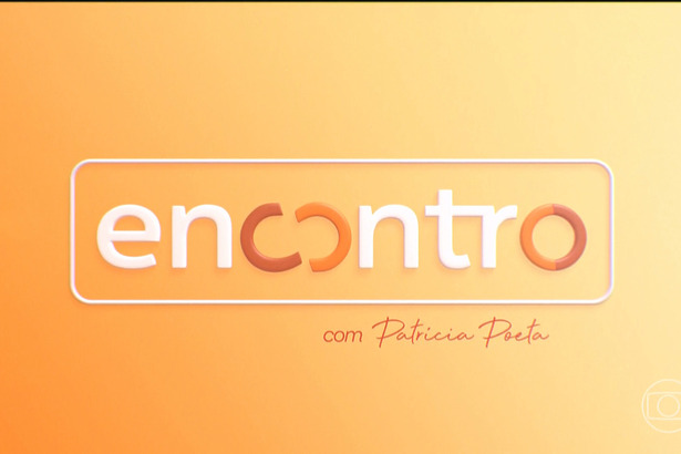 Novo Logo do programa Encontro com Patrícia Poeta, em tons predominantemente amarelos
