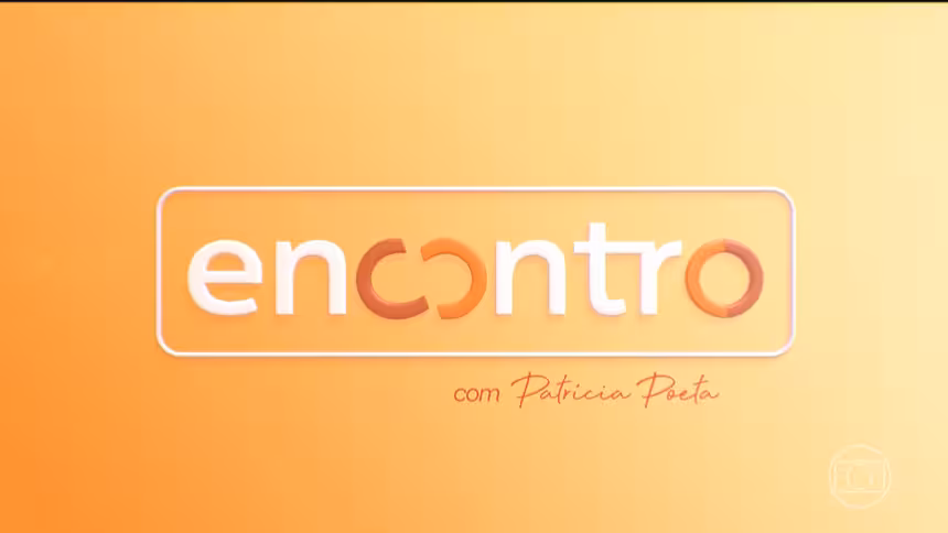 Novo Logo do programa Encontro com Patrícia Poeta, em tons predominantemente amarelos