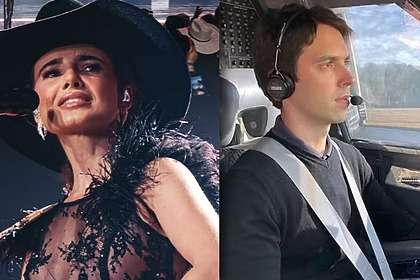 Paula Fernandes e namorado, o piloto Daniel Pereira, em uma montagem