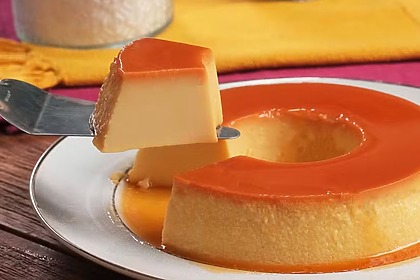 Pudim de leite condensado em trecho de receita do Mais Você